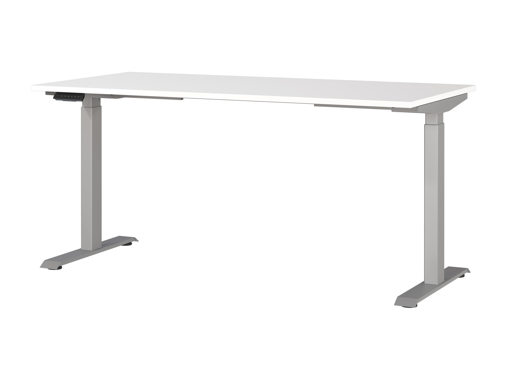 Állítható magasságú íróasztal Sacramento 416, Elektromos, Állítható magasság, 72.1x160x80cm, Ezüst, Fehér