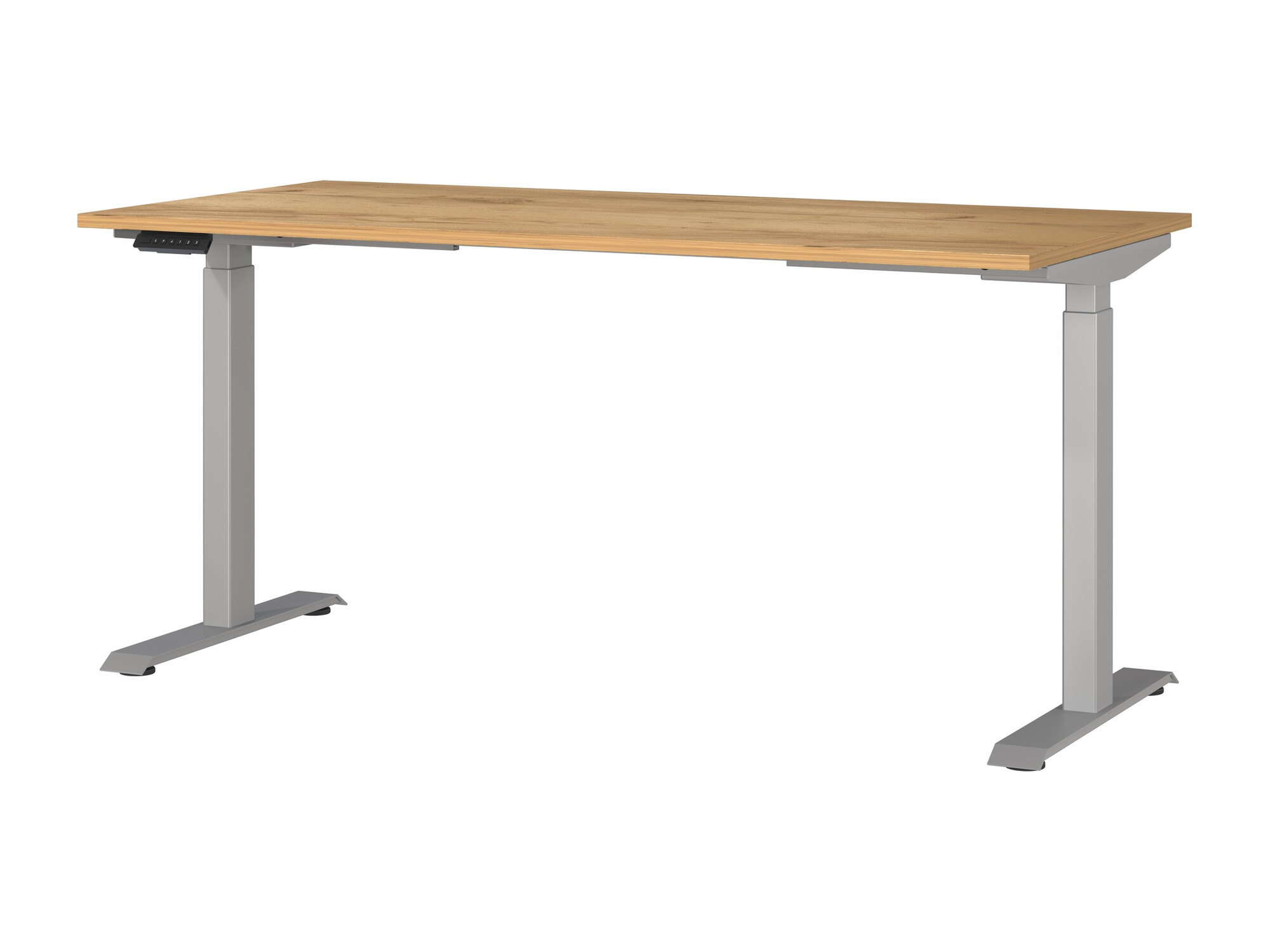 Állítható magasságú íróasztal Sacramento 416, Elektromos, Állítható magasság, 72.1x160x80cm, Ezüst, Navarra tölgy