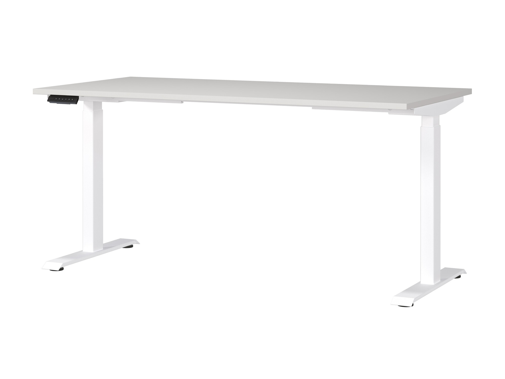 Állítható magasságú íróasztal Sacramento 416, Elektromos, Állítható magasság, 72.1x160x80cm, Világosszürke, Fehér