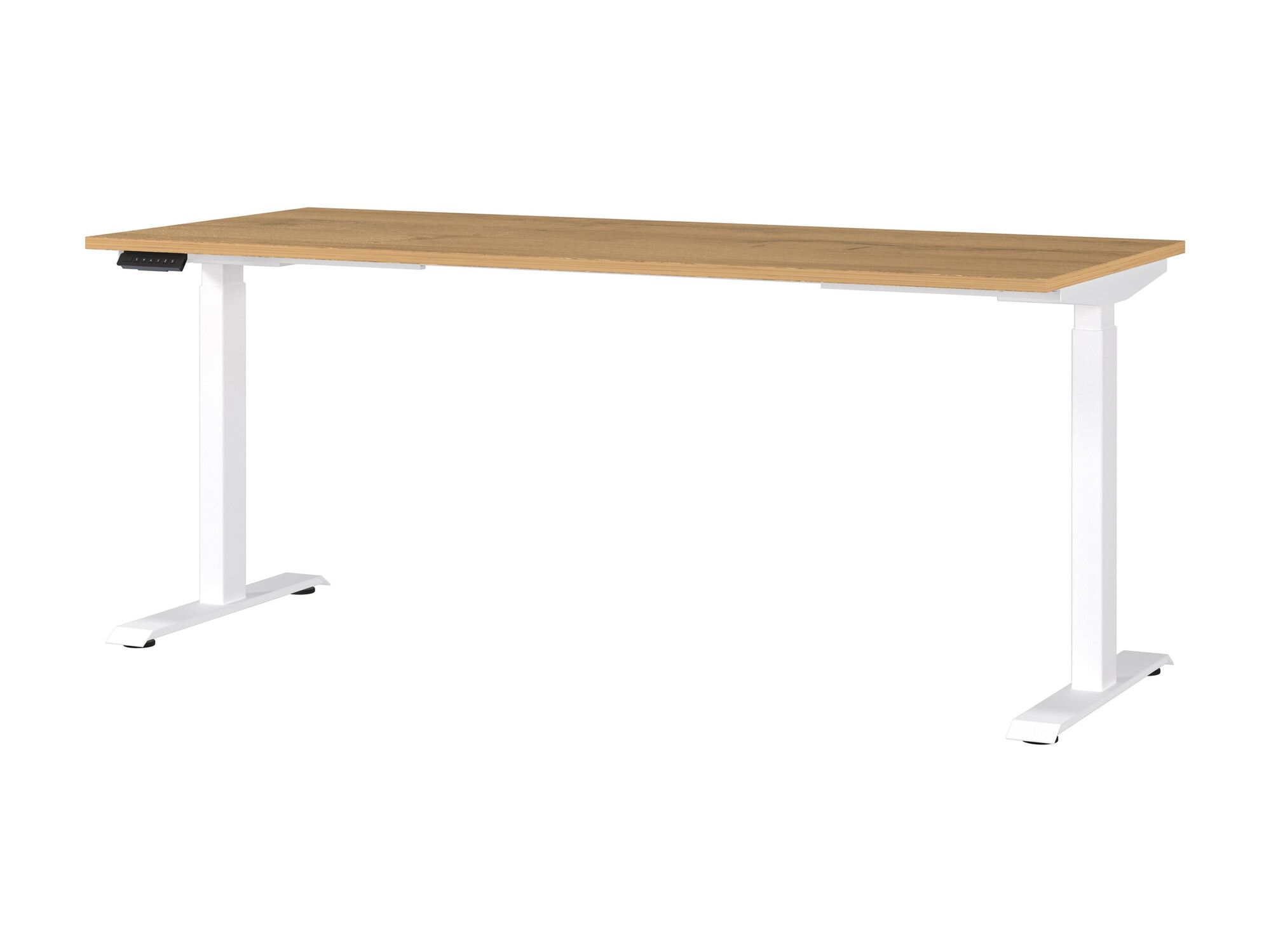 Állítható magasságú íróasztal Sacramento 418, Elektromos, Állítható magasság, 72.1x180x80cm, Grandson tölgy, Fehér