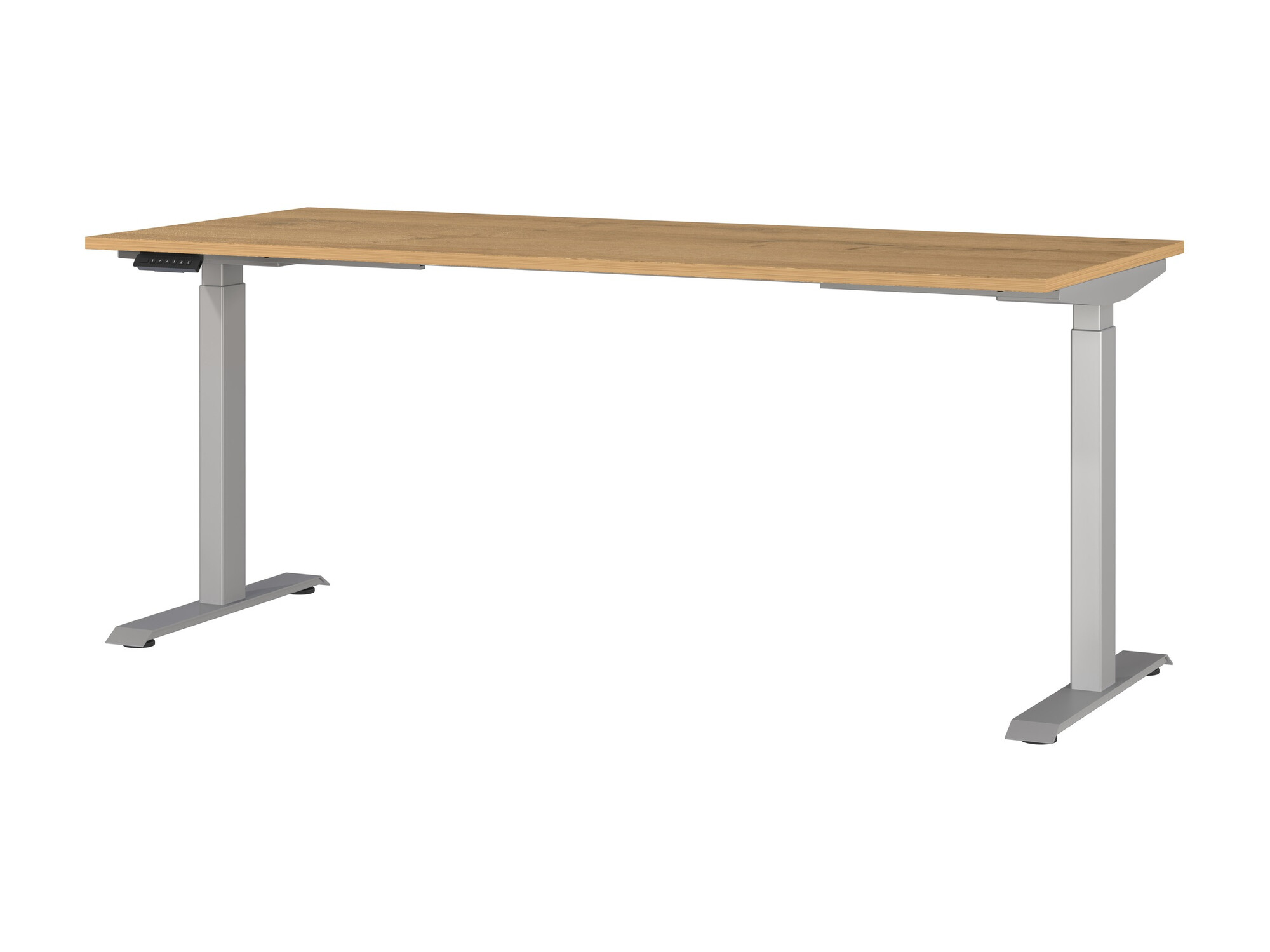 Állítható magasságú íróasztal Sacramento 418, Elektromos, Állítható magasság, 72.1x180x80cm, Grandson tölgy, Ezüst