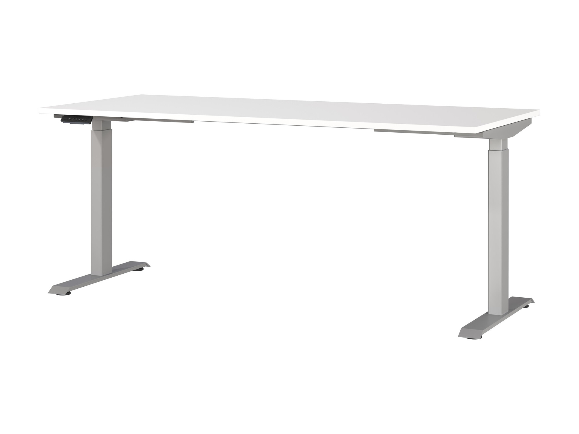 Állítható magasságú íróasztal Sacramento 418, Elektromos, Állítható magasság, 72.1x180x80cm, Ezüst, Fehér