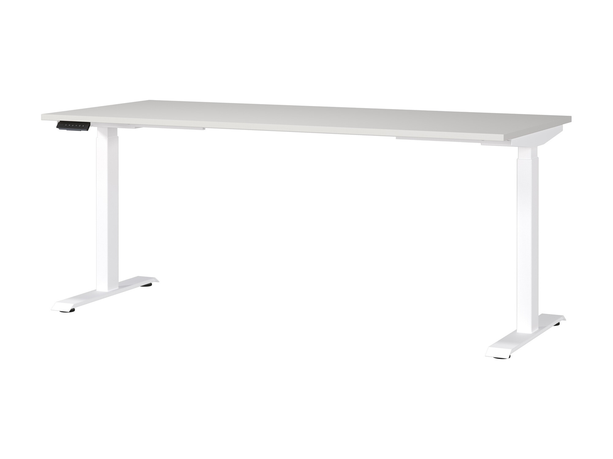 Állítható magasságú íróasztal Sacramento 418, Elektromos, Állítható magasság, 72.1x180x80cm, Világosszürke, Fehér