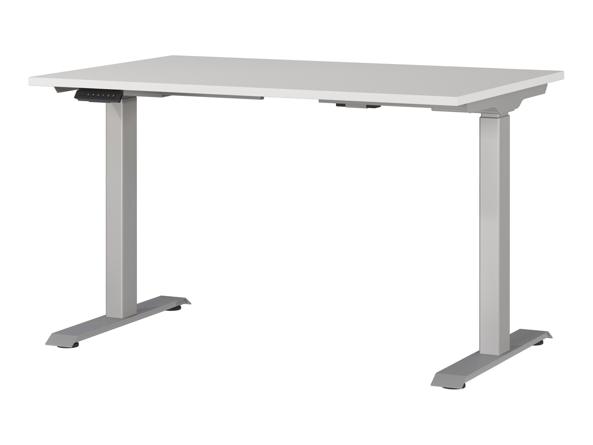 Állítható magasságú íróasztal Sacramento AL120, Állítható magasság, Elektromos, 72.1x120x80cm, Ezüst, Világosszürke