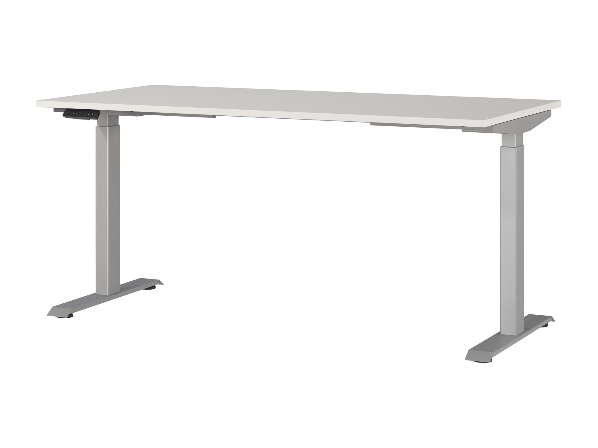 Állítható magasságú íróasztal Sacramento AL121, Állítható magasság, Elektromos, 72.1x160x80cm, Ezüst, Világosszürke