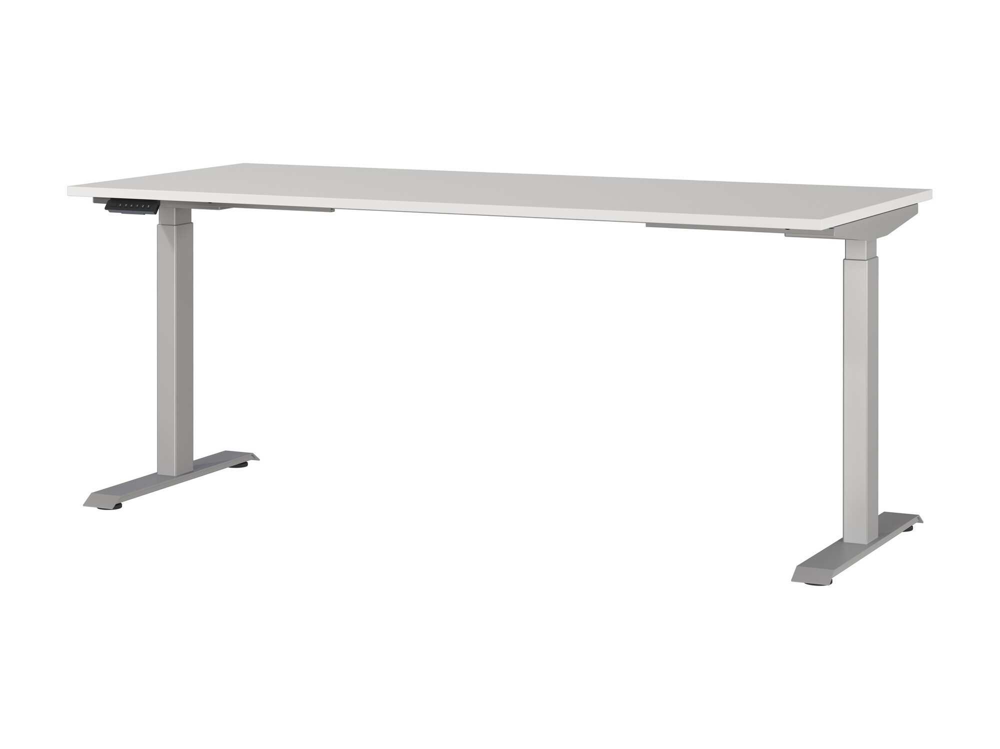 Állítható magasságú íróasztal Sacramento AL122, Állítható magasság, Elektromos, 72.1x180x80cm, Ezüst, Világosszürke