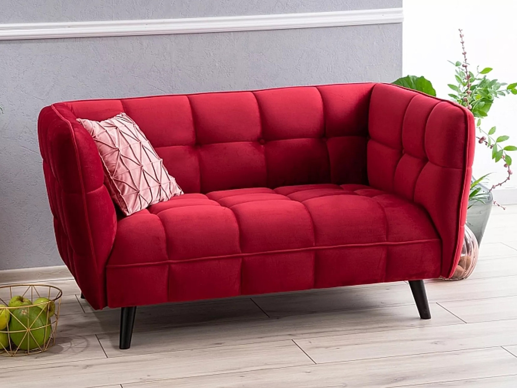 Kanapé Detroit 610, Piros, 78x145x85cm, Lábak: Műanyag