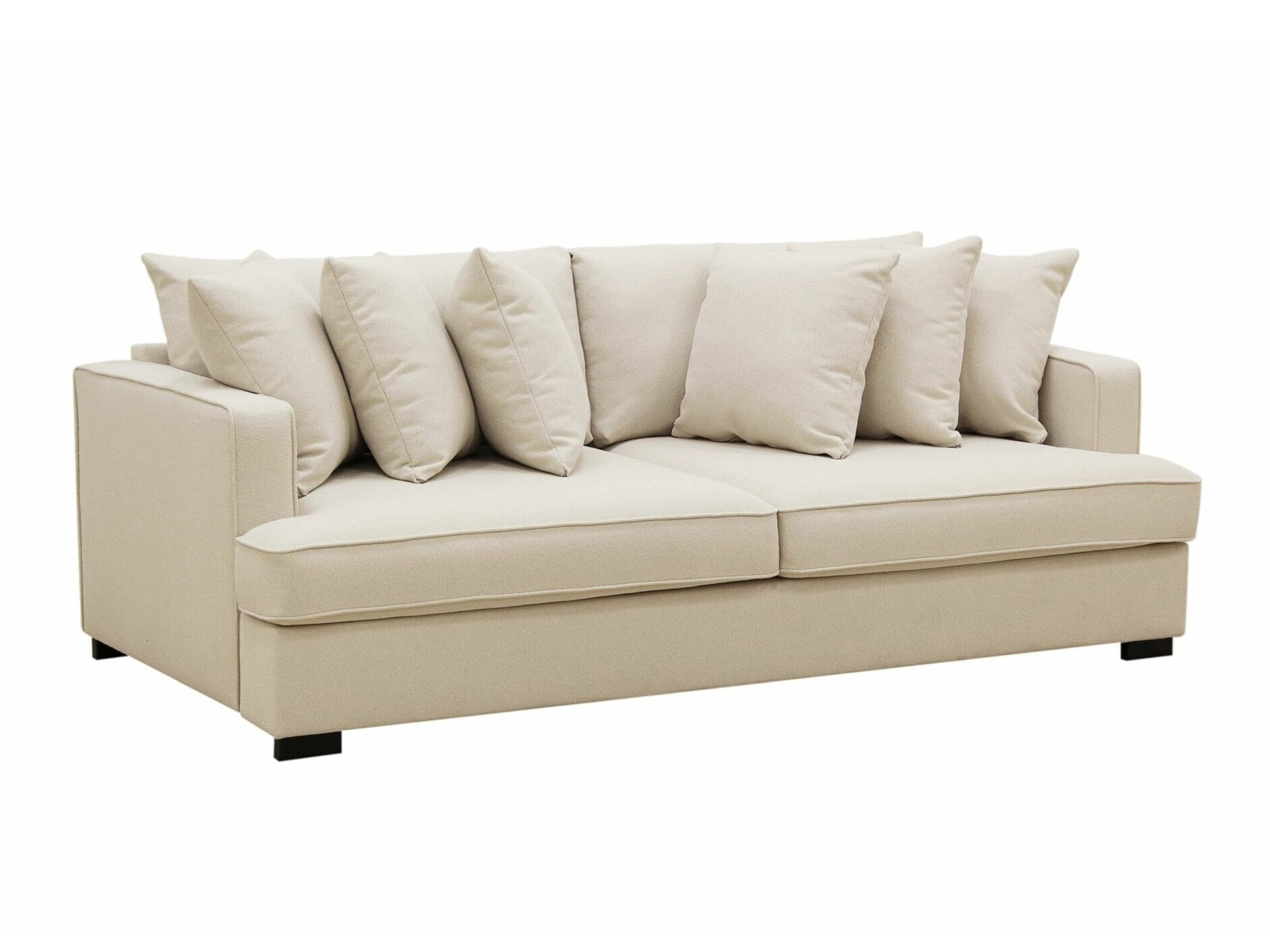 Kanapé Seattle Z100, Beige, 81x225x103cm, Lábak: Fa