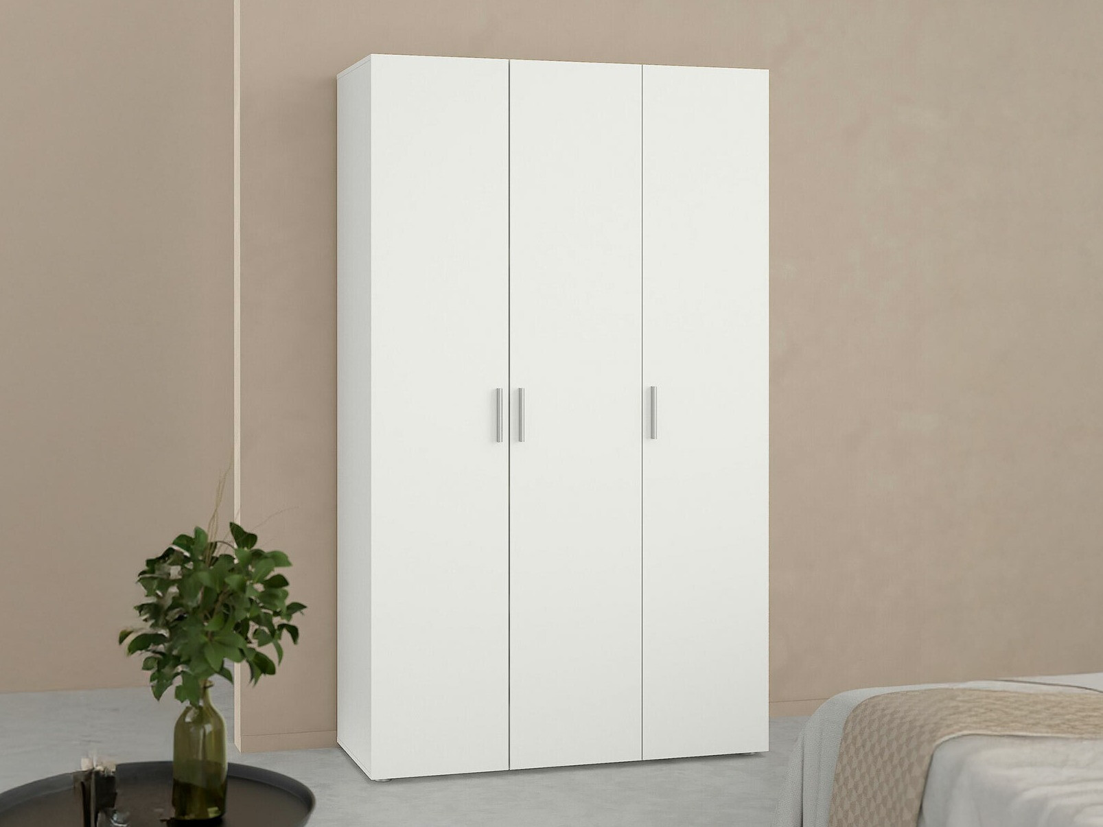 Gardróbszekrény Tustin 133, Fehér, 200.9x118.1x49.8cm, Szekrényajtók: Pántos