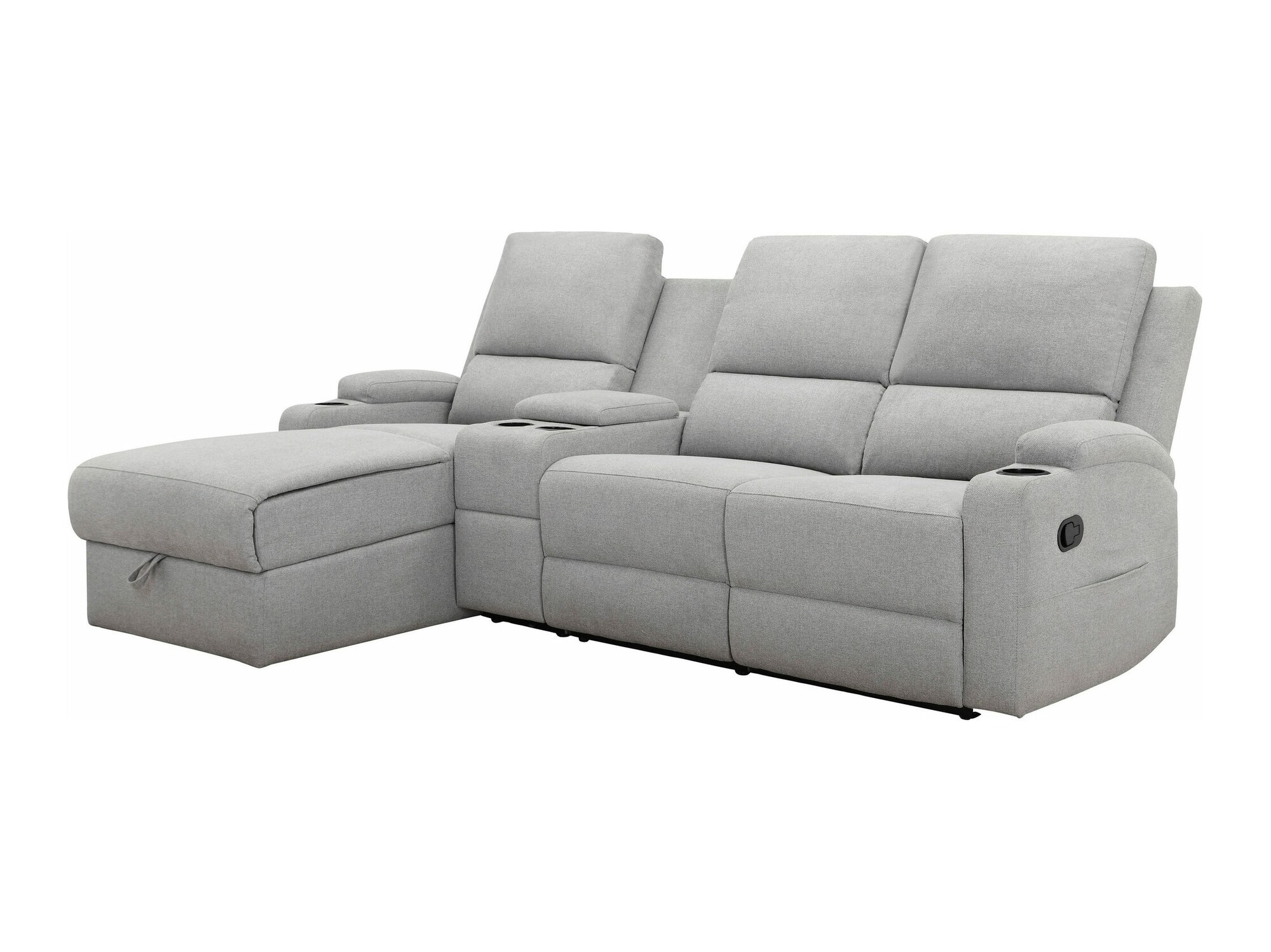 Relax sarokkanapé Denton 1368, Világosszürke, 102x240x155cm, Lábak: Műanyag