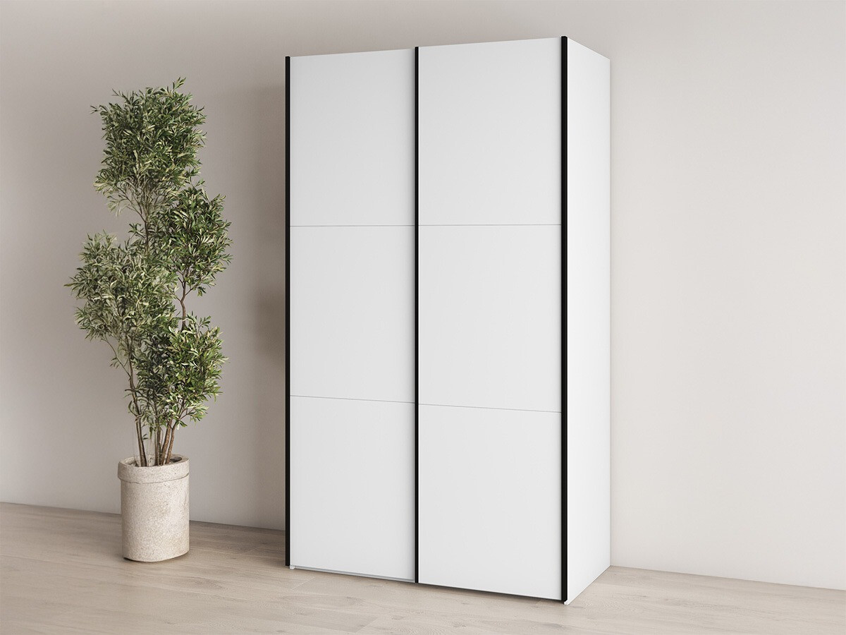 Gardróbszekrény Austin 342, Fehér, 211x120x64cm, Szekrényajtók: Tolóajtók,Ajtók száma
