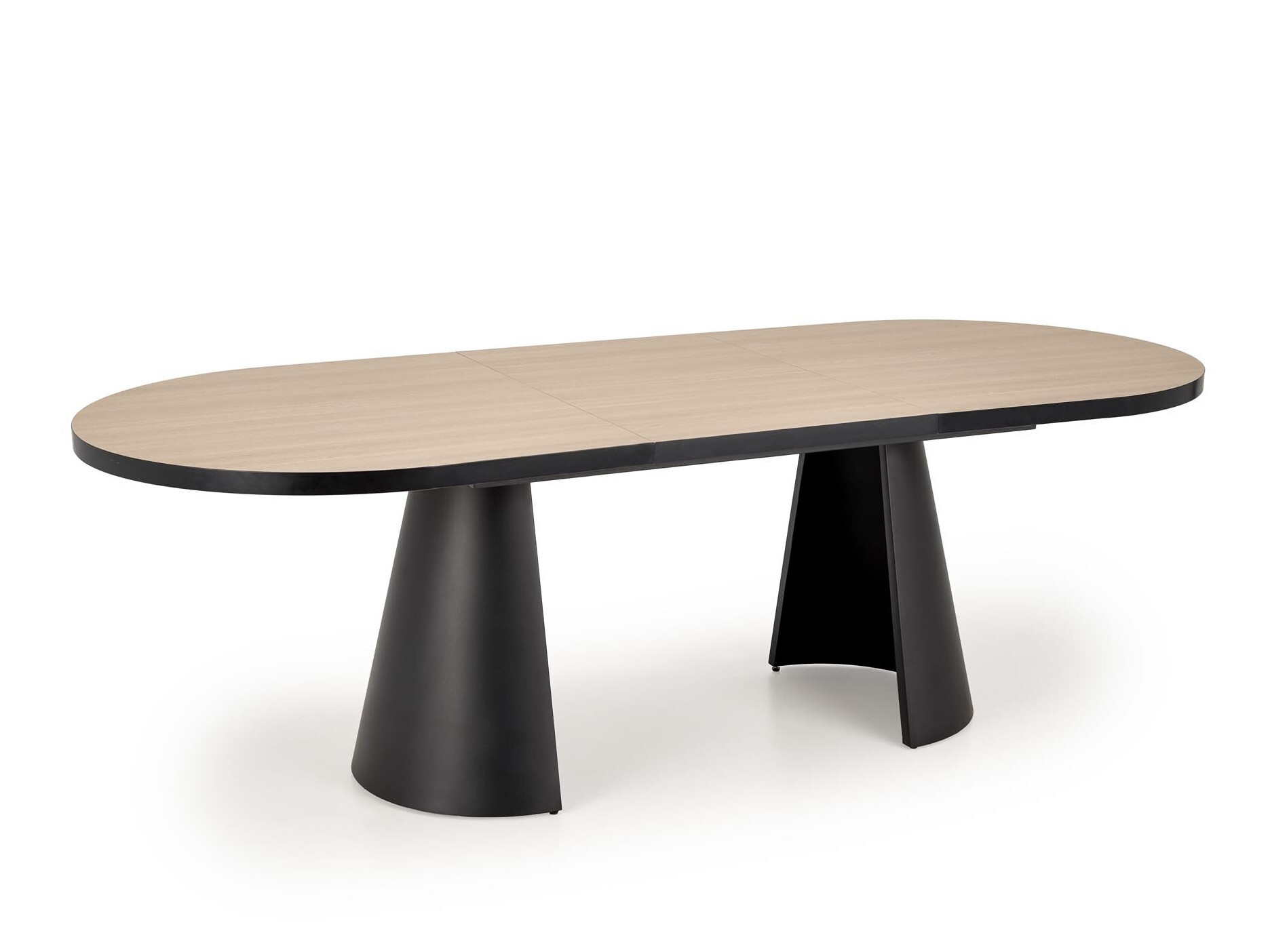 Asztal Houston 1879, Fekete, Fényes fa, 76x100x180cm, Hosszabbíthatóság, Laminált forgácslap, Fém